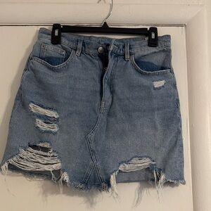 Divided Blue Distressed Denim Skirt